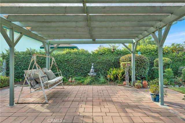 view of patio with a pergola