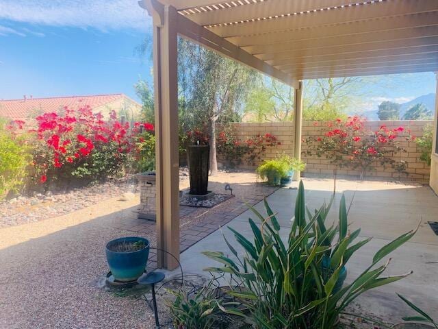 view of patio / terrace with a pergola