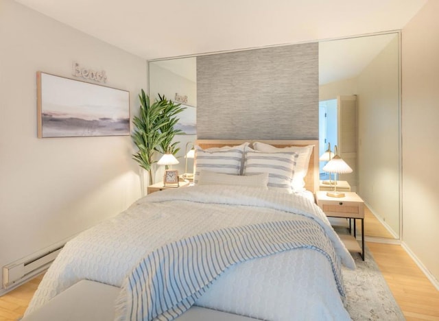 bedroom featuring light hardwood / wood-style flooring