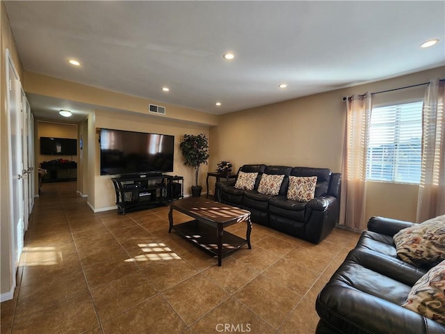 view of tiled living room