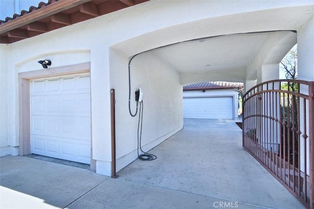 view of garage