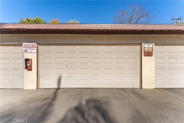 view of garage