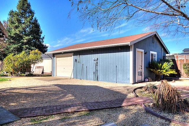 view of garage