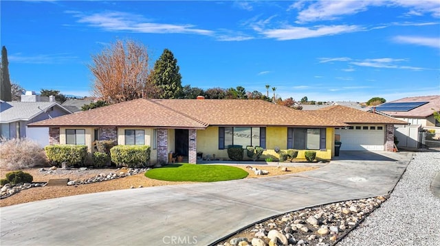 ranch-style home with a garage