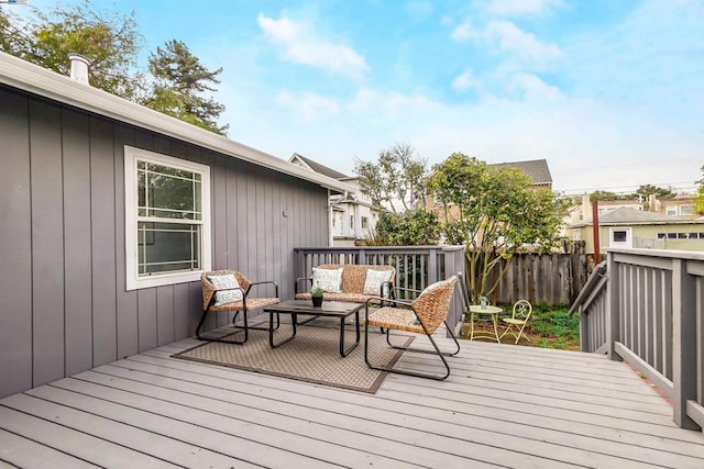 deck featuring an outdoor hangout area