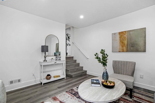 living area featuring wood-type flooring