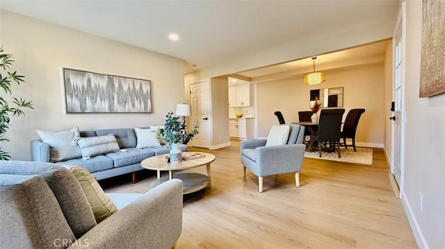 living room featuring light hardwood / wood-style floors