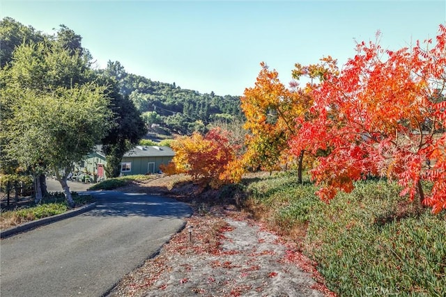 view of street featuring a mountain view