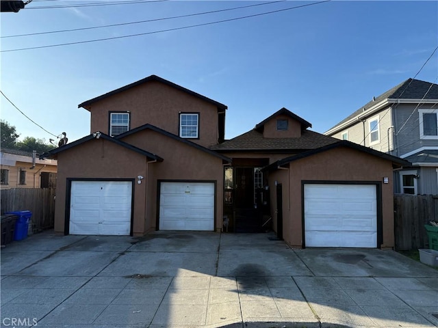 view of property with a garage