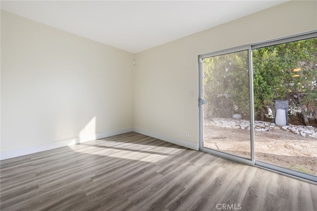 empty room with hardwood / wood-style floors