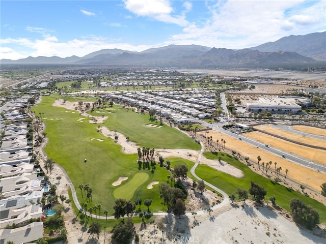 bird's eye view with a mountain view