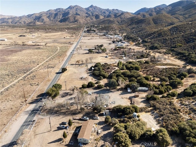 aerial view with a mountain view