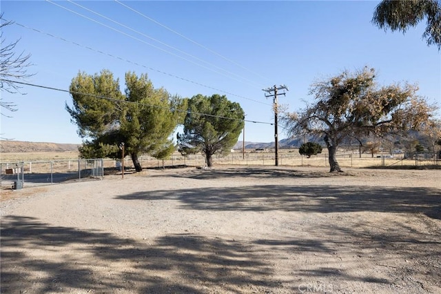 view of road with a rural view