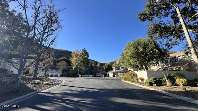 view of street with a mountain view