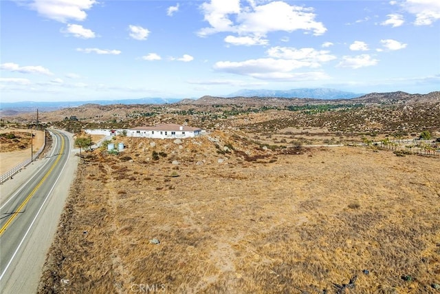 drone / aerial view with a mountain view