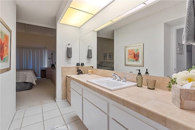 bathroom featuring vanity and tile patterned floors