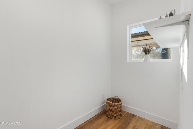 washroom featuring a wealth of natural light and hardwood / wood-style flooring