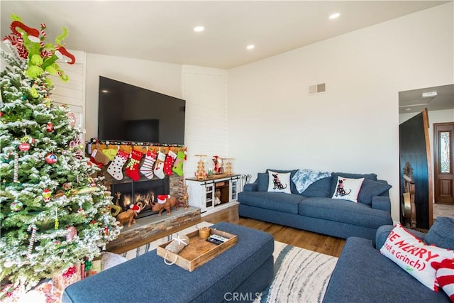 living room featuring hardwood / wood-style floors