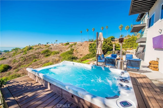 view of pool featuring a deck