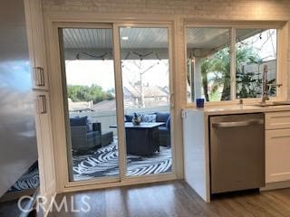 entryway featuring a healthy amount of sunlight and hardwood / wood-style floors