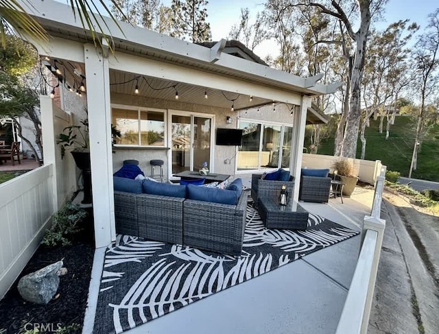 view of patio with outdoor lounge area