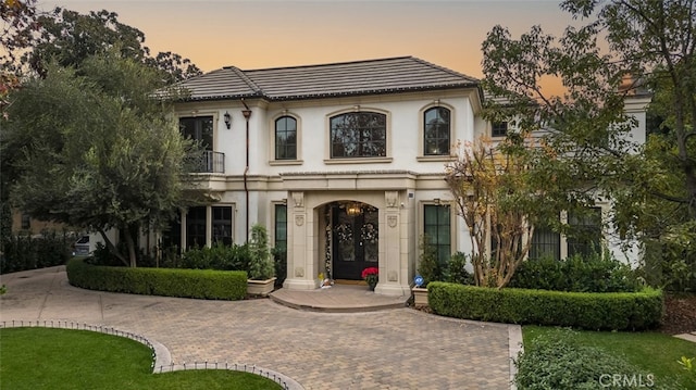 view of front of home with french doors