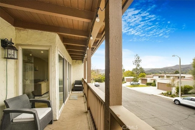 balcony with a mountain view