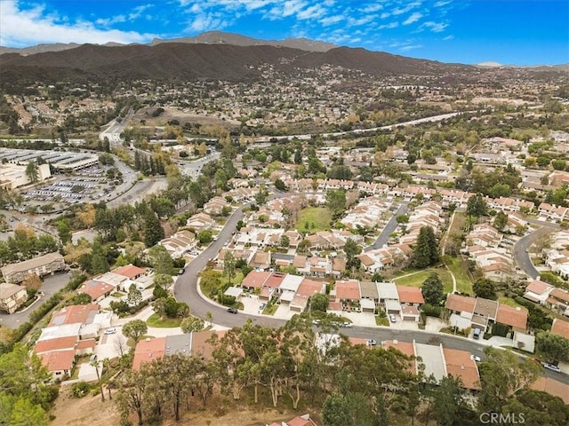 aerial view with a mountain view