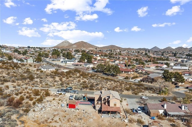 aerial view with a mountain view