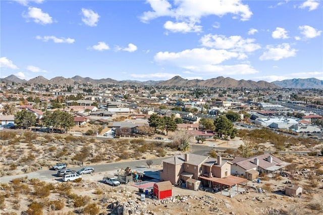 drone / aerial view with a mountain view