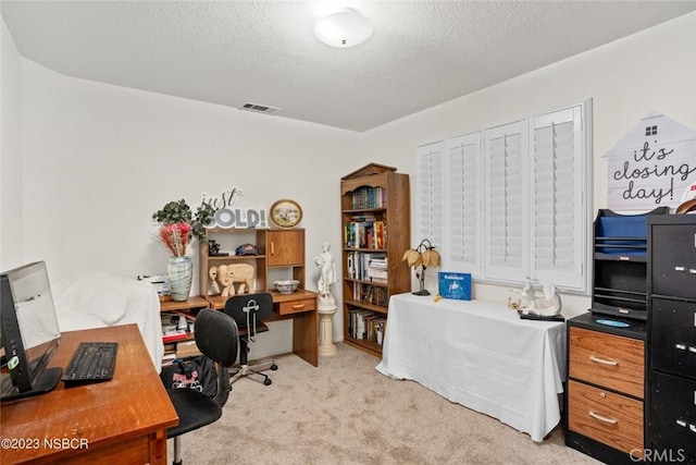 710 Crystal Way, Nipomo, CA 93444 - home office featuring carpet floors and a textured ceiling