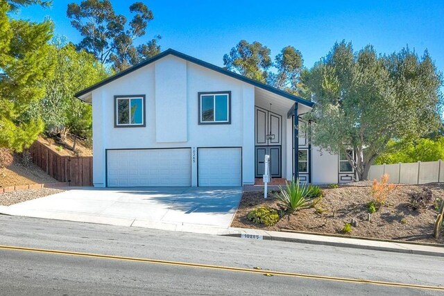 view of front facade featuring a garage