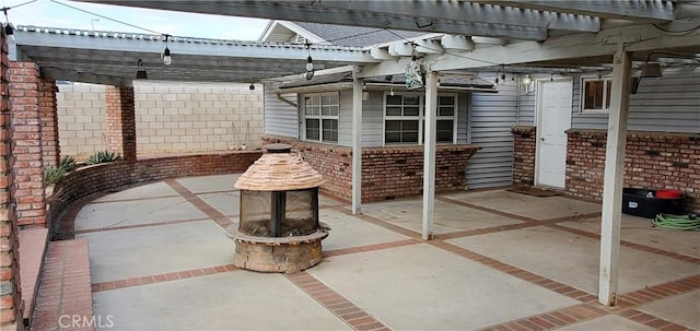 view of patio / terrace featuring a pergola