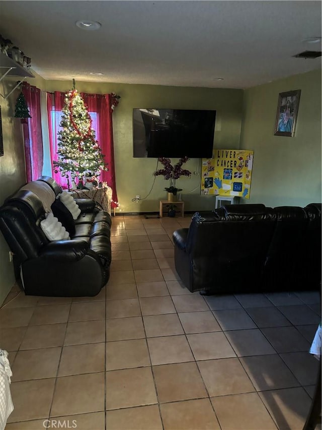 view of tiled living room