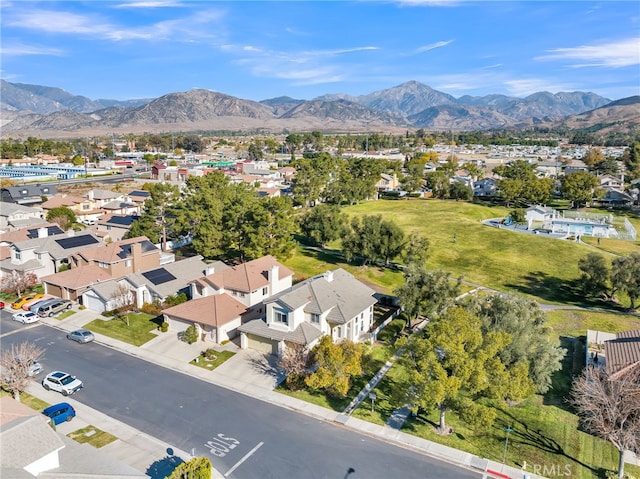 aerial view featuring a mountain view