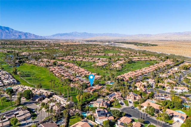 drone / aerial view with a mountain view