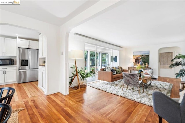 interior space featuring light wood-type flooring