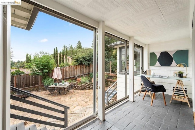 view of sunroom