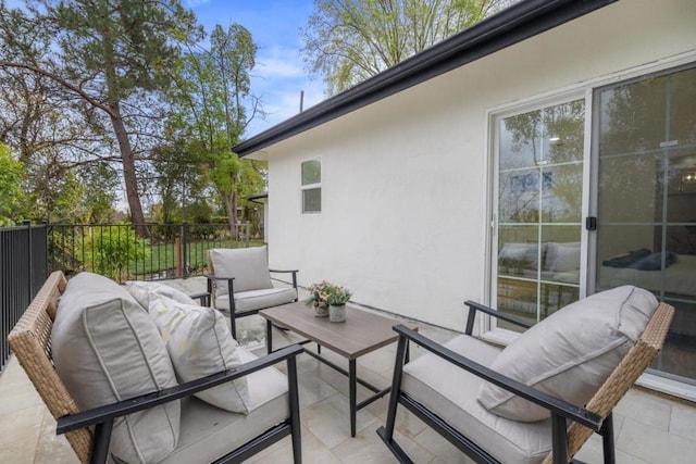 view of patio with an outdoor living space