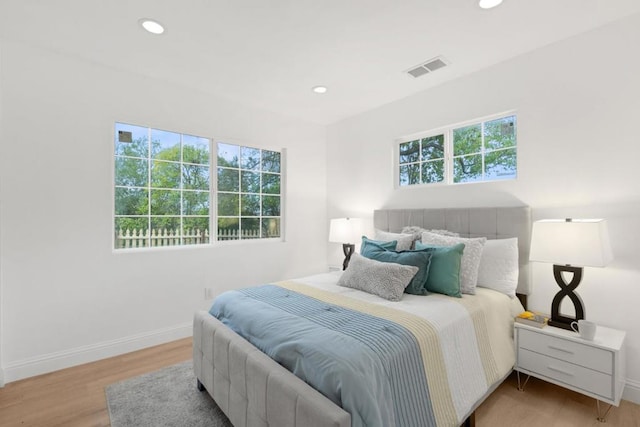 bedroom featuring light wood-type flooring