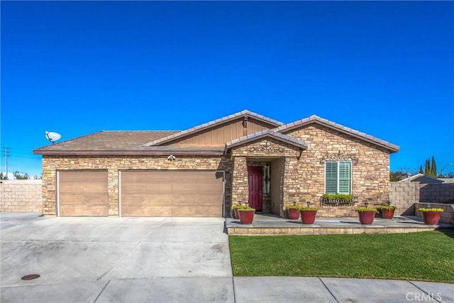 view of front of home with a garage