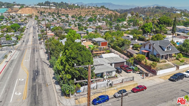 bird's eye view with a mountain view