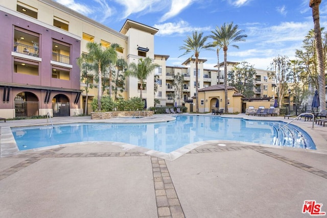 view of pool featuring a patio area