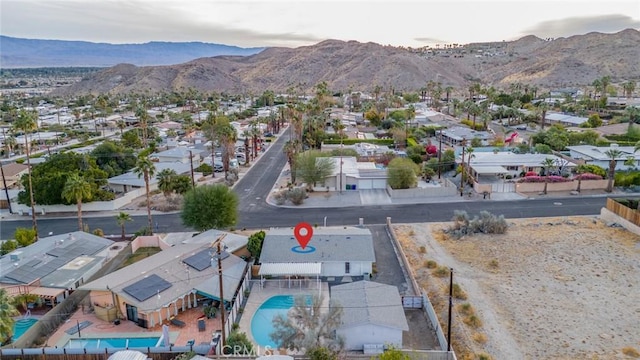 drone / aerial view with a mountain view