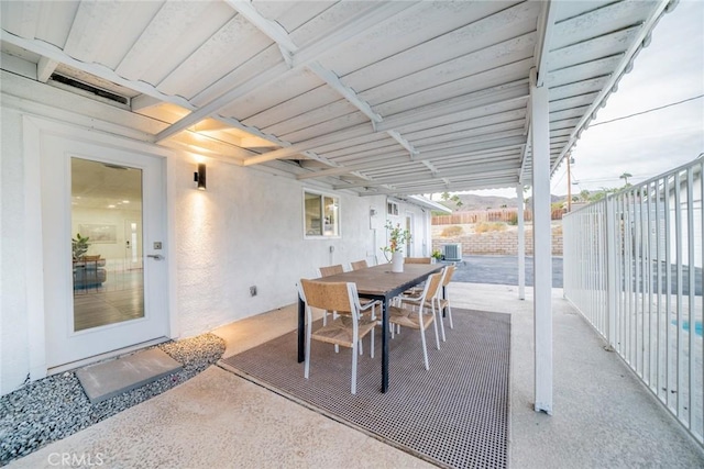 view of patio with central AC