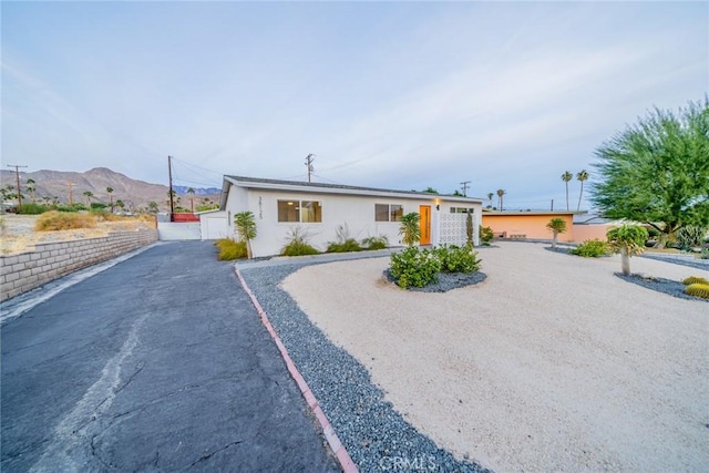 view of front of house with a mountain view