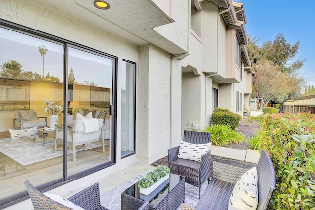 view of patio / terrace with an outdoor living space