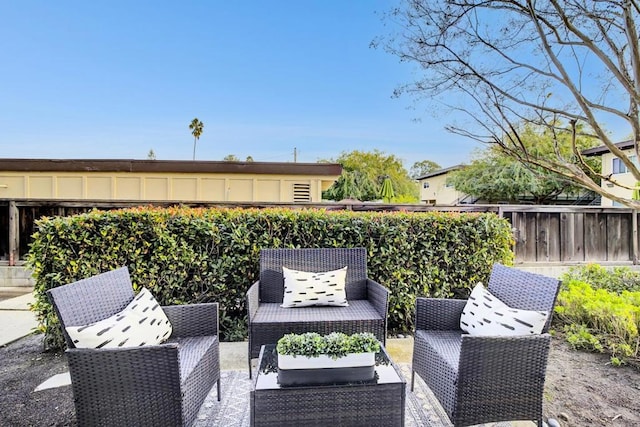 view of patio / terrace featuring an outdoor living space