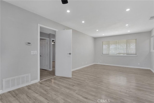 empty room featuring light hardwood / wood-style floors