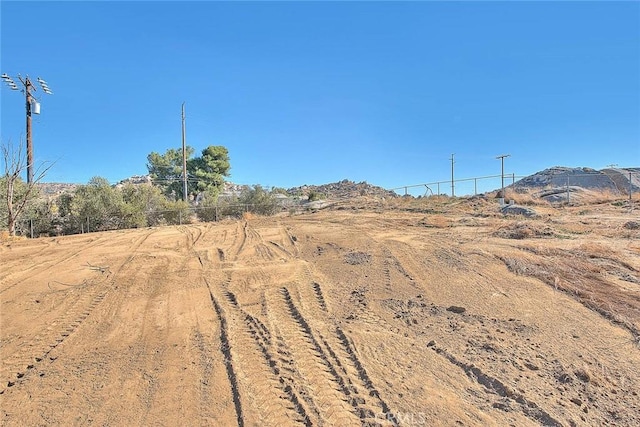 view of mountain feature featuring a rural view